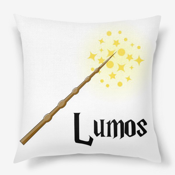 Подушка «Люмус. Волшебная палочка и заклинание света. Гарри Поттер»