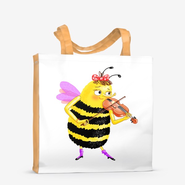 Сумка-шоппер «Пчела со скрипкой»
