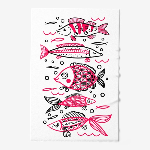 Полотенце «Удачная рыбалка. Рыбы. Улов. Рыбак.  Знак зодиака»