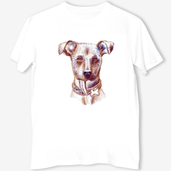 Футболка «Ксоло Мексиканская голая собака. Рисунок карандашом. Любителю собак»