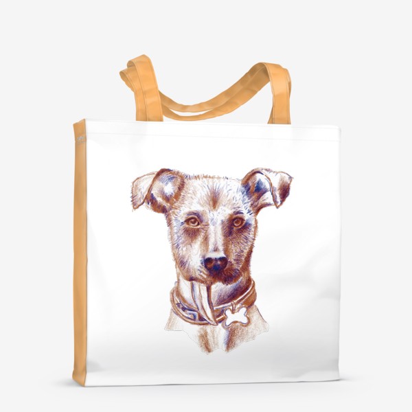 Сумка-шоппер «Ксоло Мексиканская голая собака. Рисунок карандашом. Любителю собак»
