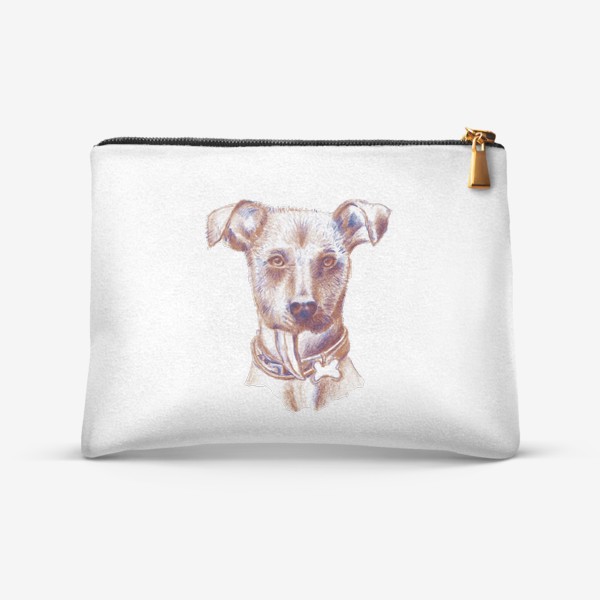Косметичка «Ксоло Мексиканская голая собака. Рисунок карандашом. Любителю собак»