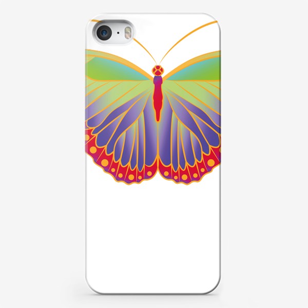 Чехол iPhone «Яркая радужная бабочка»