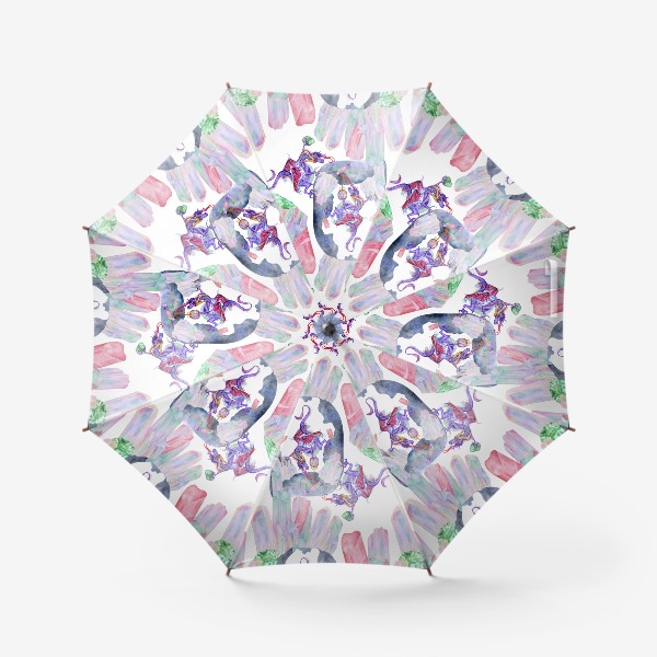Зонт «драконы и кристаллы»