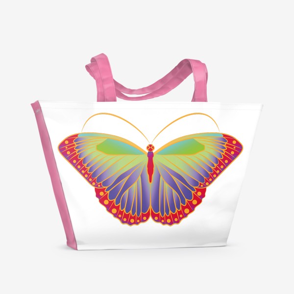Пляжная сумка «Яркая радужная бабочка»