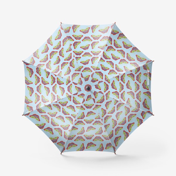 Зонт «Бесшовный узор с разноцветной радужной бабочкой»