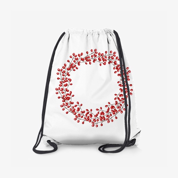 Рюкзак «Новогодний венок из красных ягод»