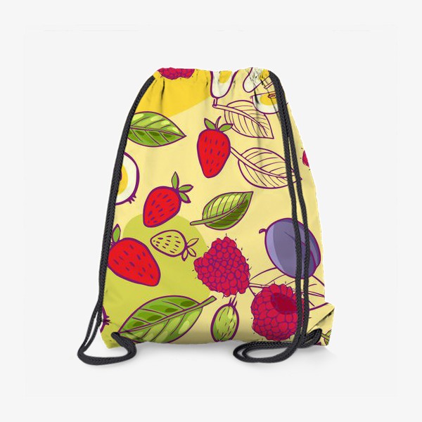 Рюкзак «Урожай фрукты и ягоды: слива, малина, груша, клубника, яблоко»