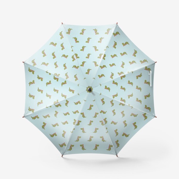 Зонт «Милые динозаврики в новогодней шапке и шарфе»