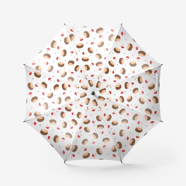 Зонт «Ежики и мухоморы»