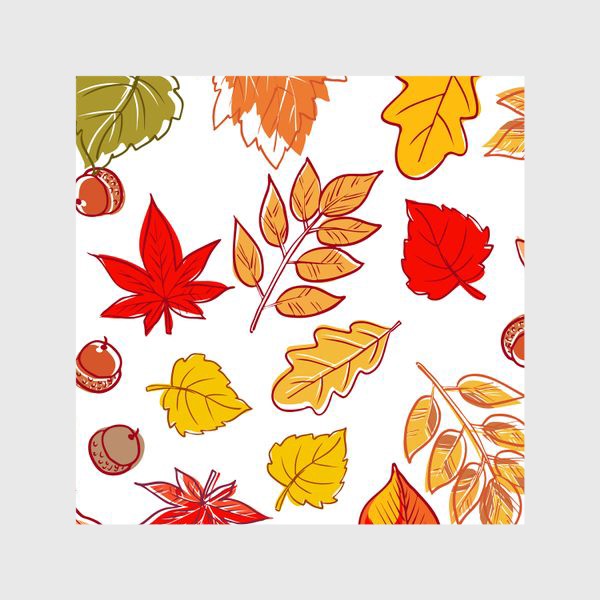 Шторы «Листья осенние. Клен, береза, вяз, ясень.»