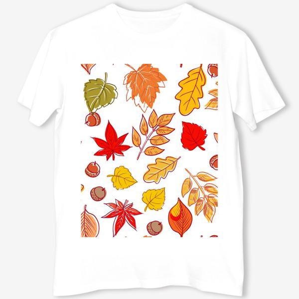 Футболка «Листья осенние. Клен, береза, вяз, ясень.»