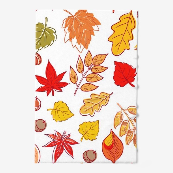 Полотенце «Листья осенние. Клен, береза, вяз, ясень.»