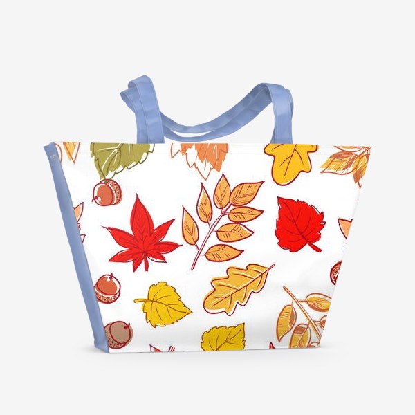 Пляжная сумка «Листья осенние. Клен, береза, вяз, ясень.»