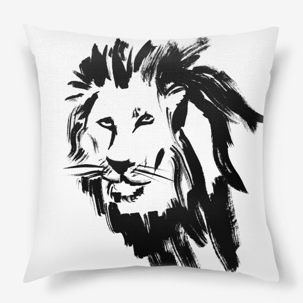 Подушка «Чёрно-белый лев»