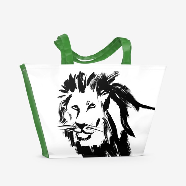 Пляжная сумка «Чёрно-белый лев»