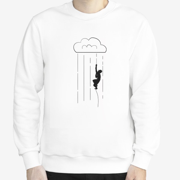 Свитшот «Человек по дождю лезет на облако»