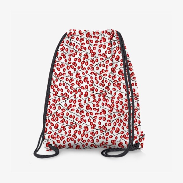 Рюкзак «Красные зимние ягоды - паттерн»
