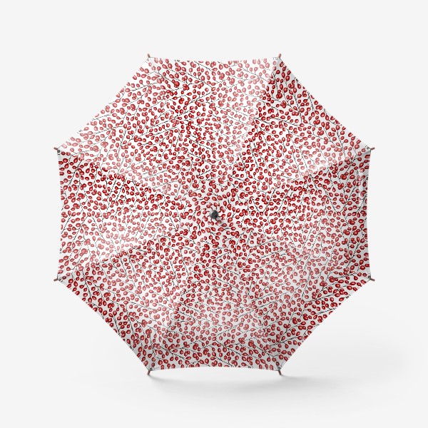 Зонт &laquo;Красные зимние ягоды - паттерн&raquo;