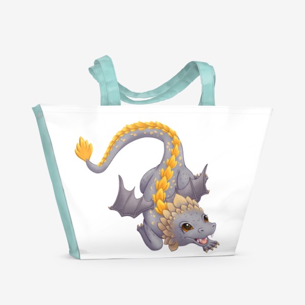 Пляжная сумка «Серый дракон летит»