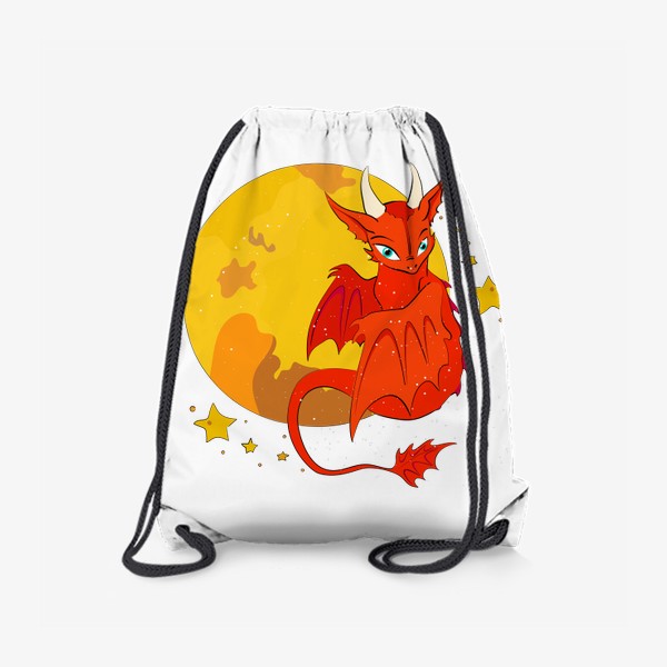 Рюкзак «Красный дракон на фоне луны»