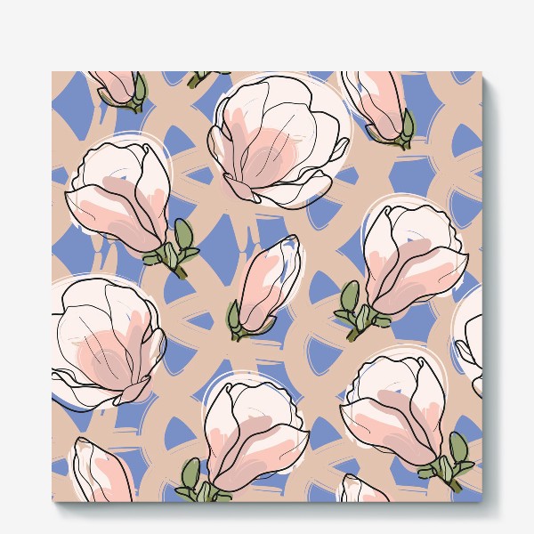Холст &laquo;Magnolia abstract floral pattern&raquo;