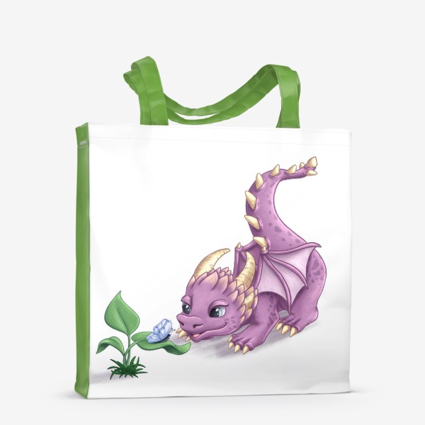 Сумка-шоппер «Фиолетовый дракон и бабочка»