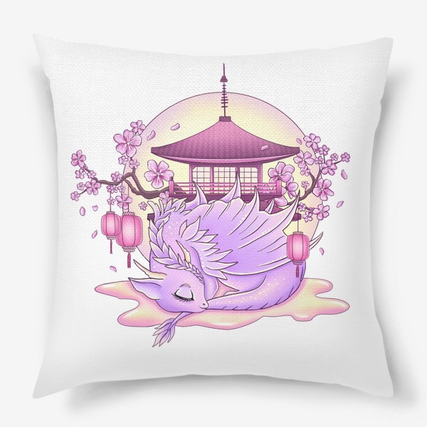 Подушка «Спящий дракон с сакурой»