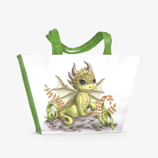 Пляжная сумка «Салатовый дракон»