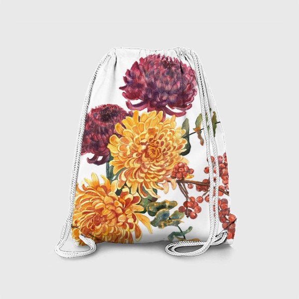 Рюкзак «Осенний букет хризантемы, эвкалипт цинерея и ягоды»