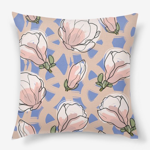 Подушка &laquo;Magnolia abstract floral pattern&raquo;