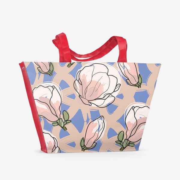 Пляжная сумка &laquo;Magnolia abstract floral pattern&raquo;