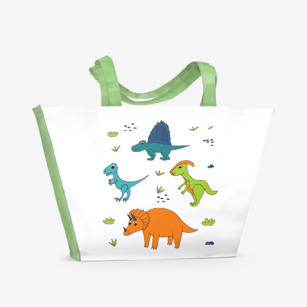 Пляжная сумка «динозавры. детский принт»