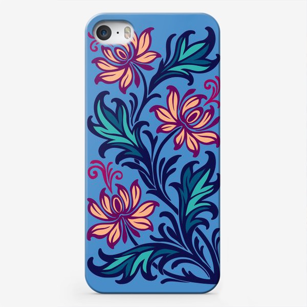 Чехол iPhone «Орнамент с цветами лотоса.»
