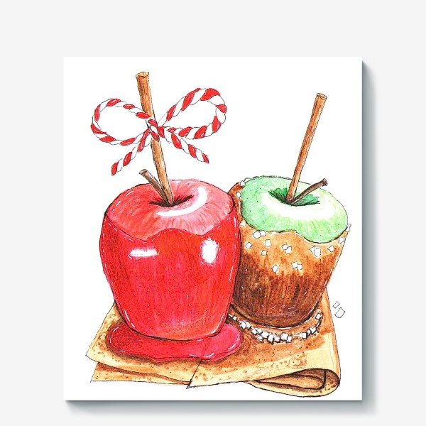 Холст «яблоки  в карамели»