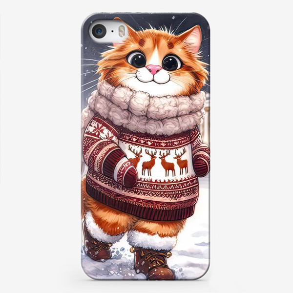 Чехол iPhone «Рыжий котик гуляет по Петербургу»