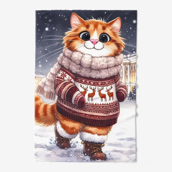 Полотенце «Рыжий котик гуляет по Петербургу»