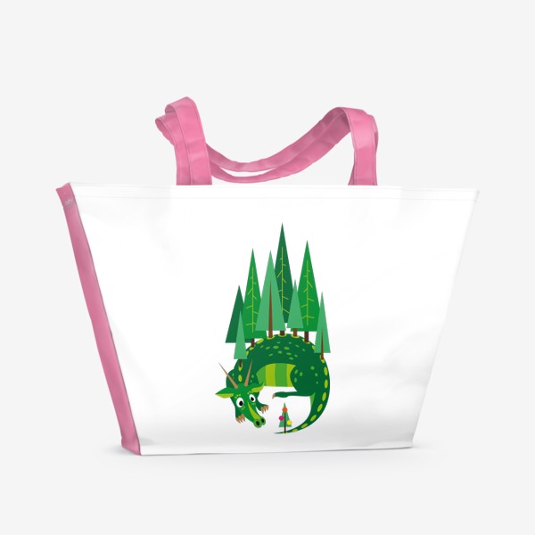 Пляжная сумка «Дракончик в лесу»