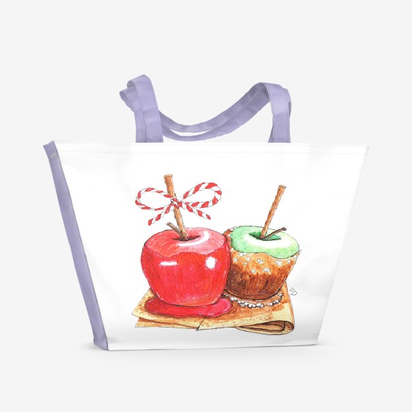 Пляжная сумка &laquo;яблоки  в карамели&raquo;