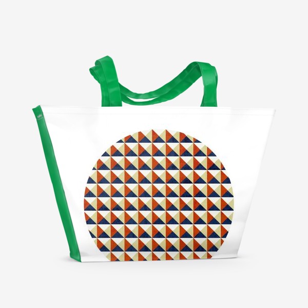 Пляжная сумка «Квадрат в круге тёплая геометрия»