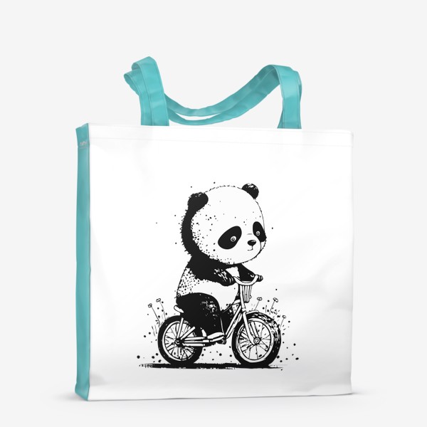 Сумка-шоппер &laquo;Панда на велосипеде&raquo;