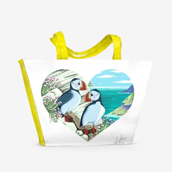 Пляжная сумка «Птицы тупики»