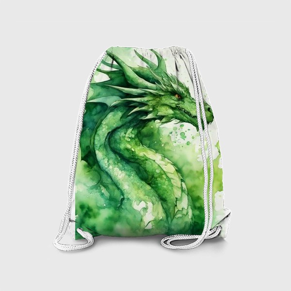 Рюкзак «Зеленый акварельный дракон, 2024 год»
