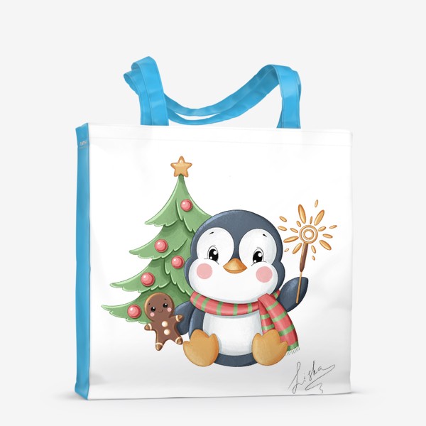 Сумка-шоппер «Новогодний пингвин»