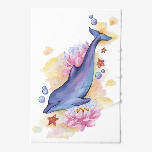 Полотенце «Дельфин и лотосы»