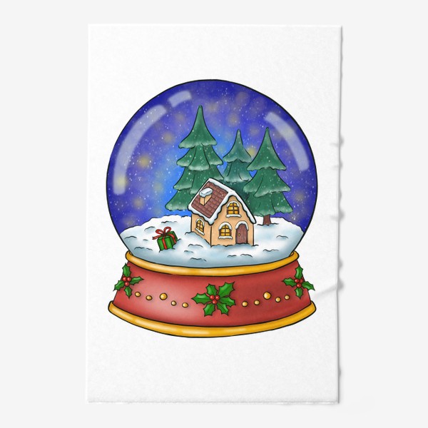 Полотенце «Снежный шар. Новогодняя игрушка. Рождество»