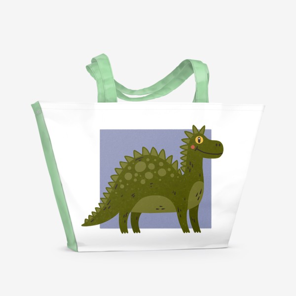 Пляжная сумка «Веселый дракон на сиреневом фоне. Новый год 2024»