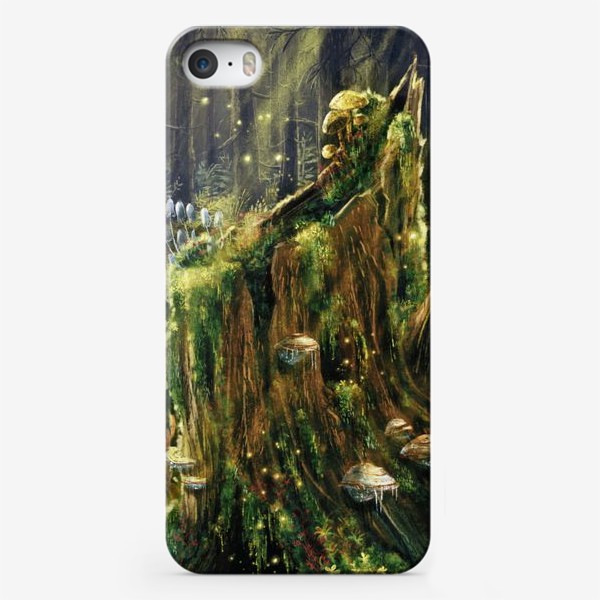 Чехол iPhone «В лесной глуши, живописный загадочный принт, открытка, волшебный лес, магия и волшебство, грибы»