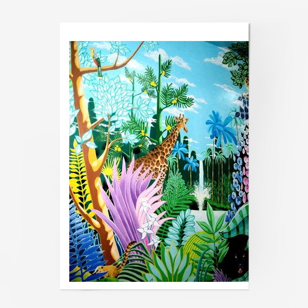Купить постер Джунгли, жираф, пантера в интернет-магазине PinkBus по выгодн...