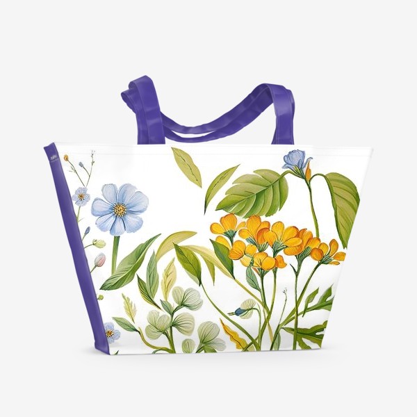 Пляжная сумка «Паттерн Пряные травы»